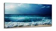 Quadro Decorativo Ondas Mar em Tecido Canvas 130x60 Quadro Decorativo Ondas Mar em Tecido Canvas 130x60