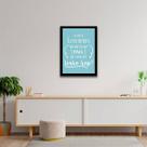 Quadro Decorativo Orei Por Coisas Que Tenho Hoje, Azul 45x34cm