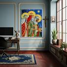 Quadro Decorativo Os Três Reis Magos - 70x50cm Quadro Decorativo Os Três Reis Magos - 70x50cm