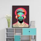 Quadro Decorativo Ouvindo Música 45x34cm - com vidro