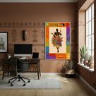 Quadro Decorativo Oxumaré - Orixá Africano - 70x50cm Cor:Moldura Branca