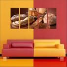 Quadro Decorativo Padarias Cafeterias Pães Café Bolos Tortas 5 Peças GG8