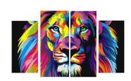Quadro Decorativo Painel 4 Quadros Leão Quadro Decorativo Painel 4 Quadros Leão