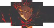 Quadro Decorativo Painel Anime Jujutsu Kaisen Quadro Yugi Itadori Lâmpadas"