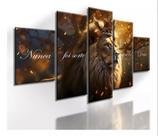 Quadro Decorativo Painel Leão Rei Coroa Frases" Quadro Decorativo Painel Leão Rei Coroa Frases"