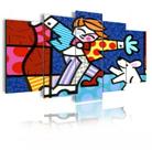 Quadro Decorativo Painel Menino E Cachorro Abstrato"