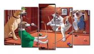 Quadro Decorativo Painel Mosaico Cachorros Jogando Sinuca " Quadro Decorativo Painel Mosaico Cachorros Jogando Sinuca "