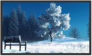 Quadro Decorativo Paisagem Banco Neve Inverno Com Moldura 1 metro x 60 cm TT09