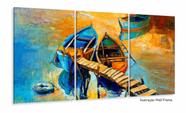 Quadro Decorativo Paisagem Canoas Entardecer Sala