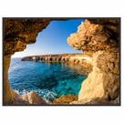 Quadro Decorativo Paisagem Gruta Mar 90x60 Para Sala Quarto
