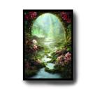 Quadro Decorativo Paisagem Mágica de Paz e Harmonia com Moldura E Acetato Tamanho A3