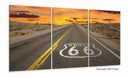 Quadro Decorativo Paisagem Rota 66 Mosaico Em Tecido 3 Peças 120x60