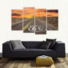 Quadro Decorativo Paisagem Rota 66 Mosaico Em Tecido 4 Peças