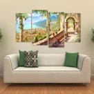 Quadro Decorativo Paisagem Sala Mosaico Em Tecido 4 Peças 1