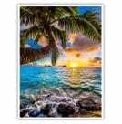 Quadro Decorativo Paisagem Sol Mar Palmeira para Sala Quarto