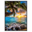 Quadro Decorativo Paisagem Sol Mar Palmeira para Sala Quarto