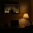 Quadro Decorativo Paisagens com led Luminária de parede