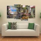 Quadro Decorativo Paisgem Sala Quarto Em Tecido 4 Peças 1