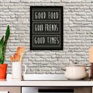 Quadro Decorativo Para Cozinha Food e Friends 24x18cm - com vidro Quadro Decorativo Para Cozinha Food e Friends 24x18cm - com vidro
