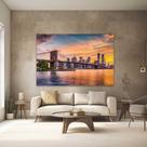 Quadro Decorativo para Quarto Sala Paisagem Ponte Nova York Grande Escritório Hall Cozinha Corredor
