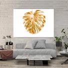 Quadro Decorativo para Sala Quarto Branco Folha dourada 130x90
