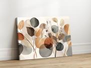 Quadro Decorativo para Sala Quarto Folhas Abstratas Luxo 40x60 Linha Premium IMpresso nas Laterais