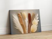 Quadro Decorativo para Sala Quarto Folhas Secas Elegante 130x90 Linha Premium IMpresso nas Laterais