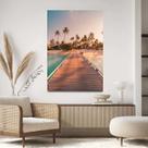 Quadro Decorativo Para Sala Quarto Hall Por do Sol Pier Coqueiros