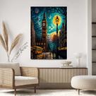 Quadro Decorativo Para Sala Quarto Hall Tela vertical Grande Londres Impressionista