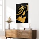 Quadro Decorativo para Sala Quarto Mulher Pintura Dourada 130x90