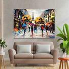 Quadro Decorativo para Sala Quarto Pintura Paris Arte Colorida 130x90