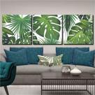 Quadro Decorativo Parede Folhagens Tropicais G 3 Peças