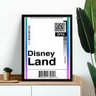 Quadro Decorativo Passagem Para Disney 45x34cm - com vidro Quadro Decorativo Passagem Para Disney 45x34cm - com vidro