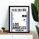 Quadro Decorativo Passagem Para Los Angeles 24x18cm