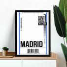 Quadro Decorativo Passagem Para Madrid 33x24cm - com vidro Quadro Decorativo Passagem Para Madrid 33x24cm - com vidro