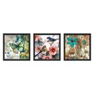 Quadro Decorativo Pássaro Borboleta Flores Pronta Entrega