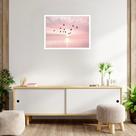Quadro Decorativo Pássaros Céu Rosa - 50x70cm