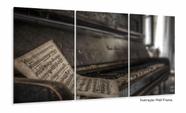 Quadro Decorativo Piano Antigo Mosaico Em Tecido 3 Peças
