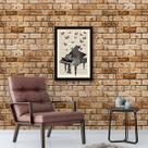 Quadro Decorativo Piano com Borboletas 45x34cm