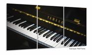 Quadro Decorativo Piano Música Decorativo Em Tecido 120x60 3 peças