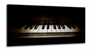 Quadro Decorativo Piano Retro Música Com Tela em Tecido Canvas 130x60
