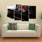Quadro Decorativo Piano Violino Quarto Em Tecido 4 Peças 1