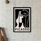 Quadro Decorativo Picasso - Preto No Branco 45x34cm Quadro Decorativo Picasso - Preto No Branco 45x34cm