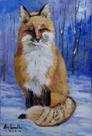 Quadro decorativo pintado à mão Raposinha na neve