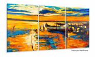 Quadro Decorativo Pintura Barco Na Costa 120x60 Sala Quarto Quadro Decorativo Pintura Barco Na Costa 120x60 Sala Quarto