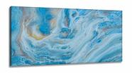 Quadro Decorativo Pintura Marmore Azul em Tecido Canvas 130x60 cm