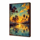 quadro decorativo pintura rio tropical com moldura