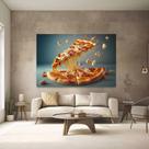 Quadro Decorativo Pizza Explosão Moderna Pizzaria Tecido Canvas