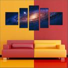 Quadro Decorativo Planetas Universo Terra Lua Galáxias Estrelas Espaço Sol 5 Peças TT2