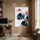 Quadro Decorativo Planta Monstera 70x50cm Mold Branca